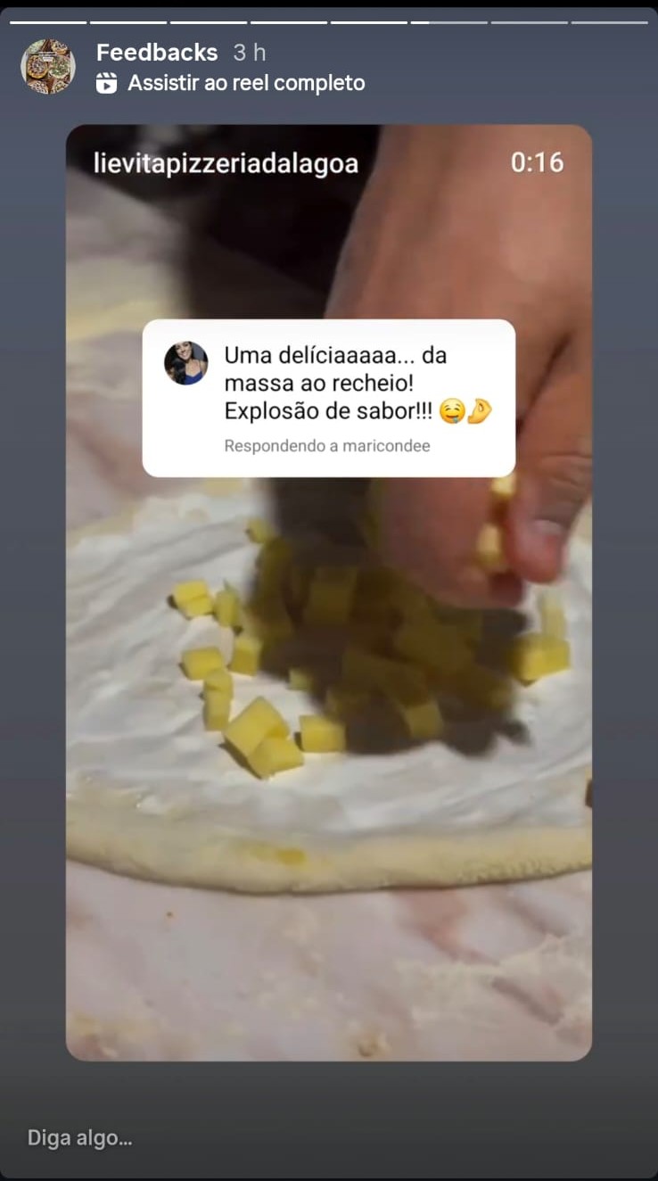 Cliente relata evento perfeito com pizzas leves